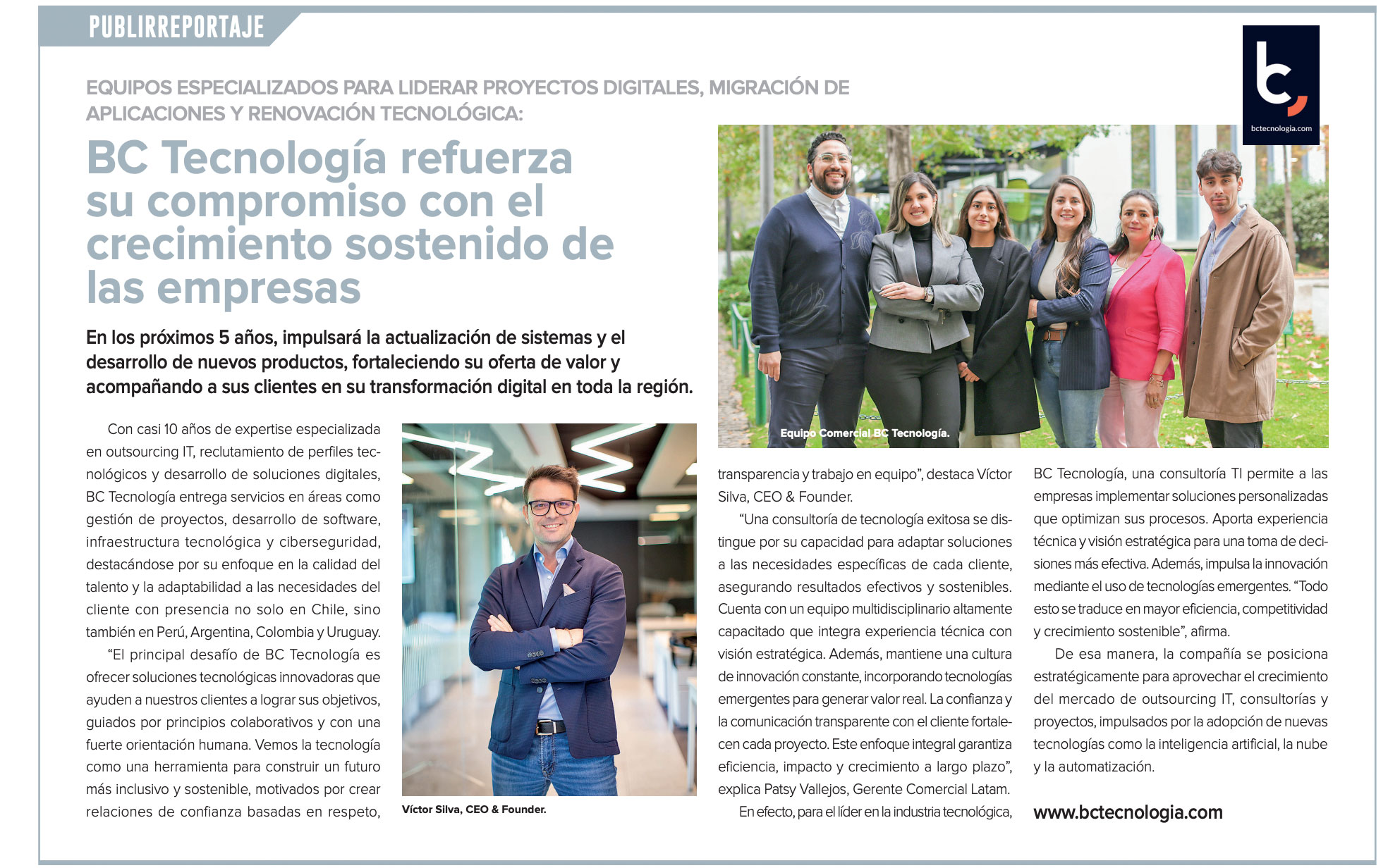 BC Tecnología refuerza su compromiso con el crecimiento sostenido de las empresas